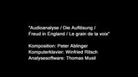 Audioanalyse / Die Auflösung / Freud in England / Le grain de la voix